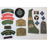 Small Selection Of Cloth Badges And Titles including embroidery 5th Inf Div ... Printed 49th Inf Div