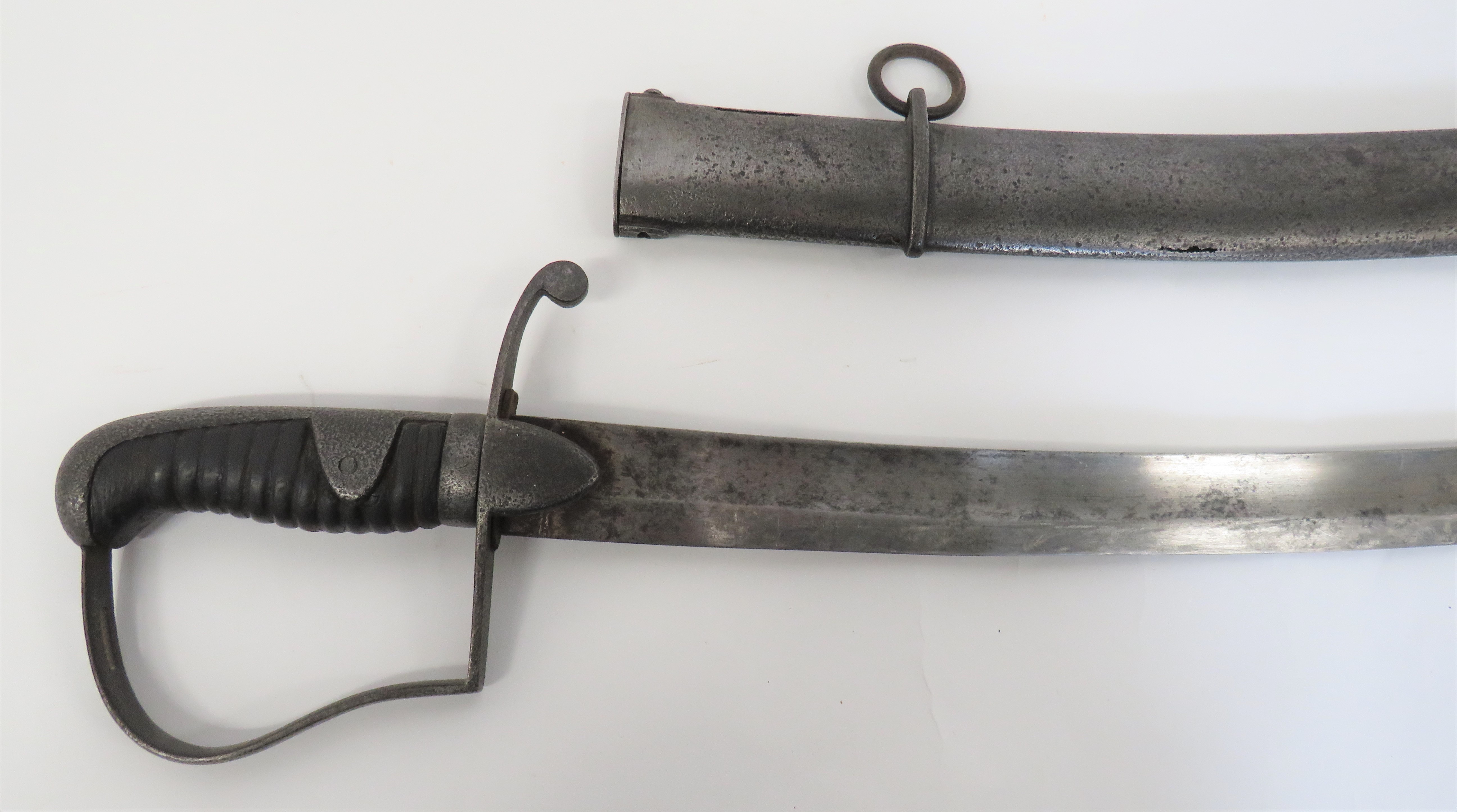 1796 Pattern Cavalry Sword 33 inch, single edged, slightly curved blade with wide fuller. Back - Image 2 of 2