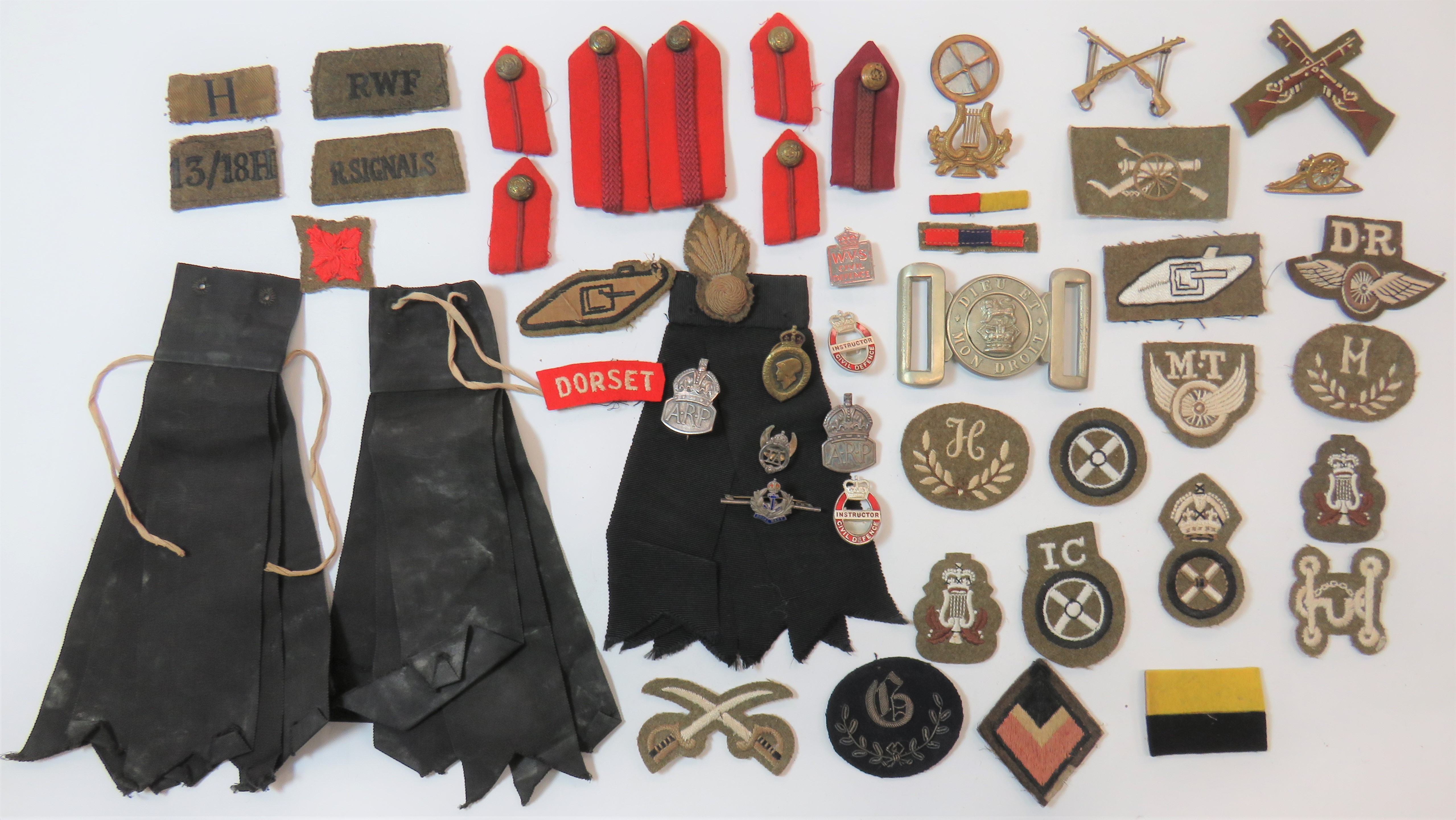 Selection of Trade, Titles, Collar Tabs Etc including Armoured Crew ... Dispatch Rider ...