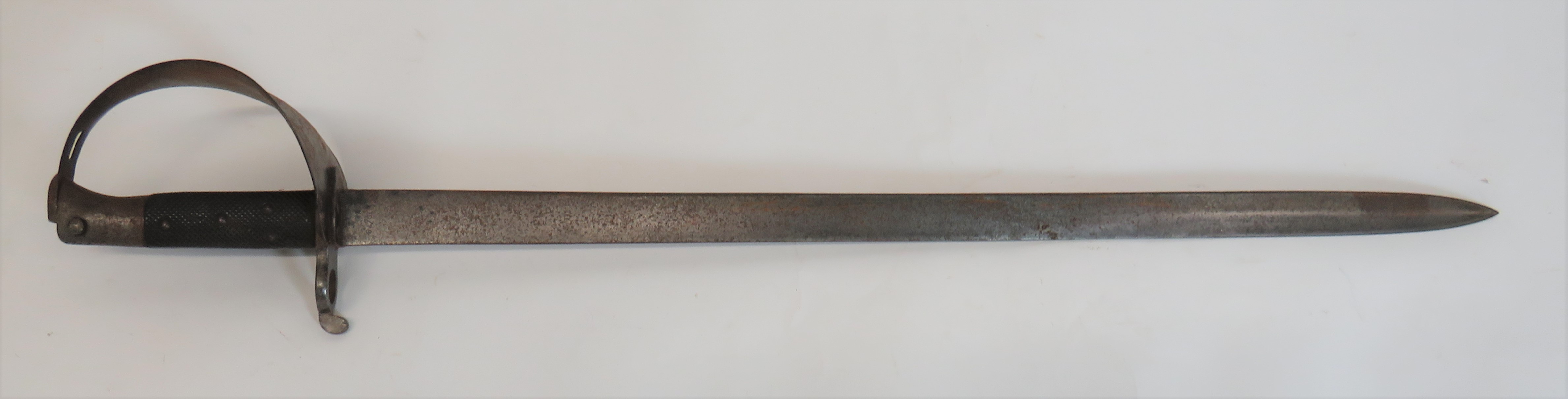 Scarce P1858 Naval Cutlass Sword Bayonet 25 1/2 inch, single edged blade with back edge sharpened