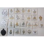 Anodised Infantry Cap Badges including QC Notts & Derby ... North Stafford ... QC South