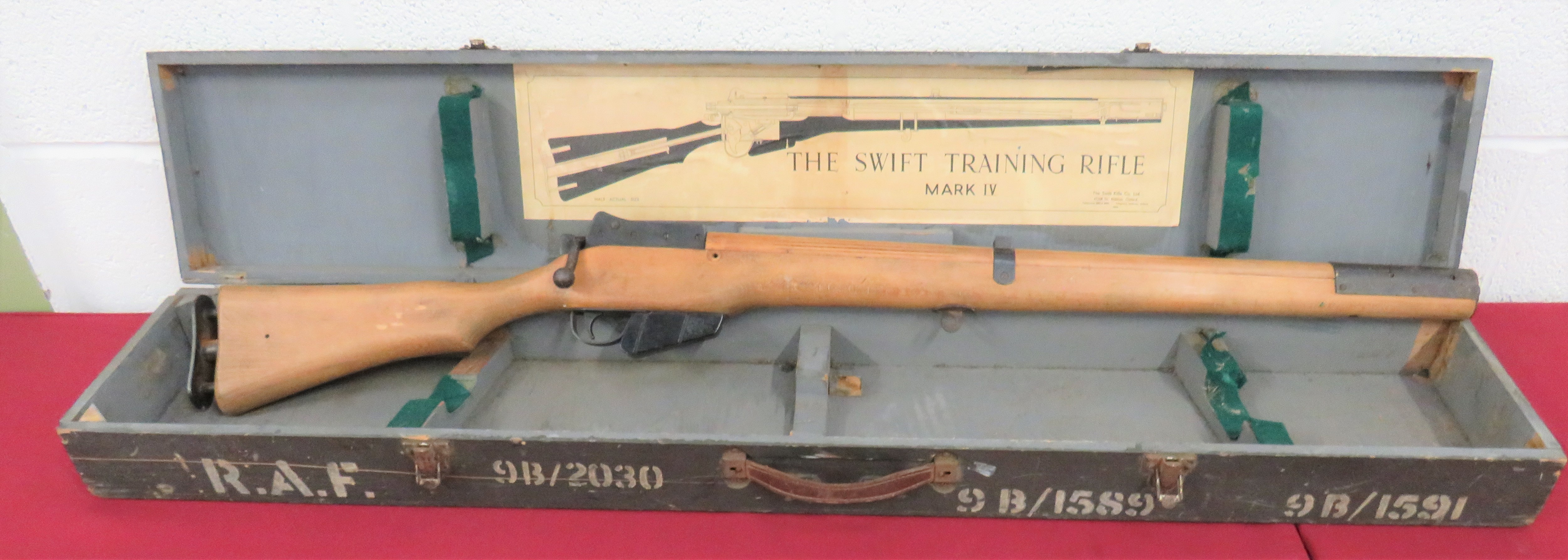 Royal Air Force Issue Swift Training Rifle in the form of a SMLE rifle.  Polished wooden stick and - Image 2 of 2