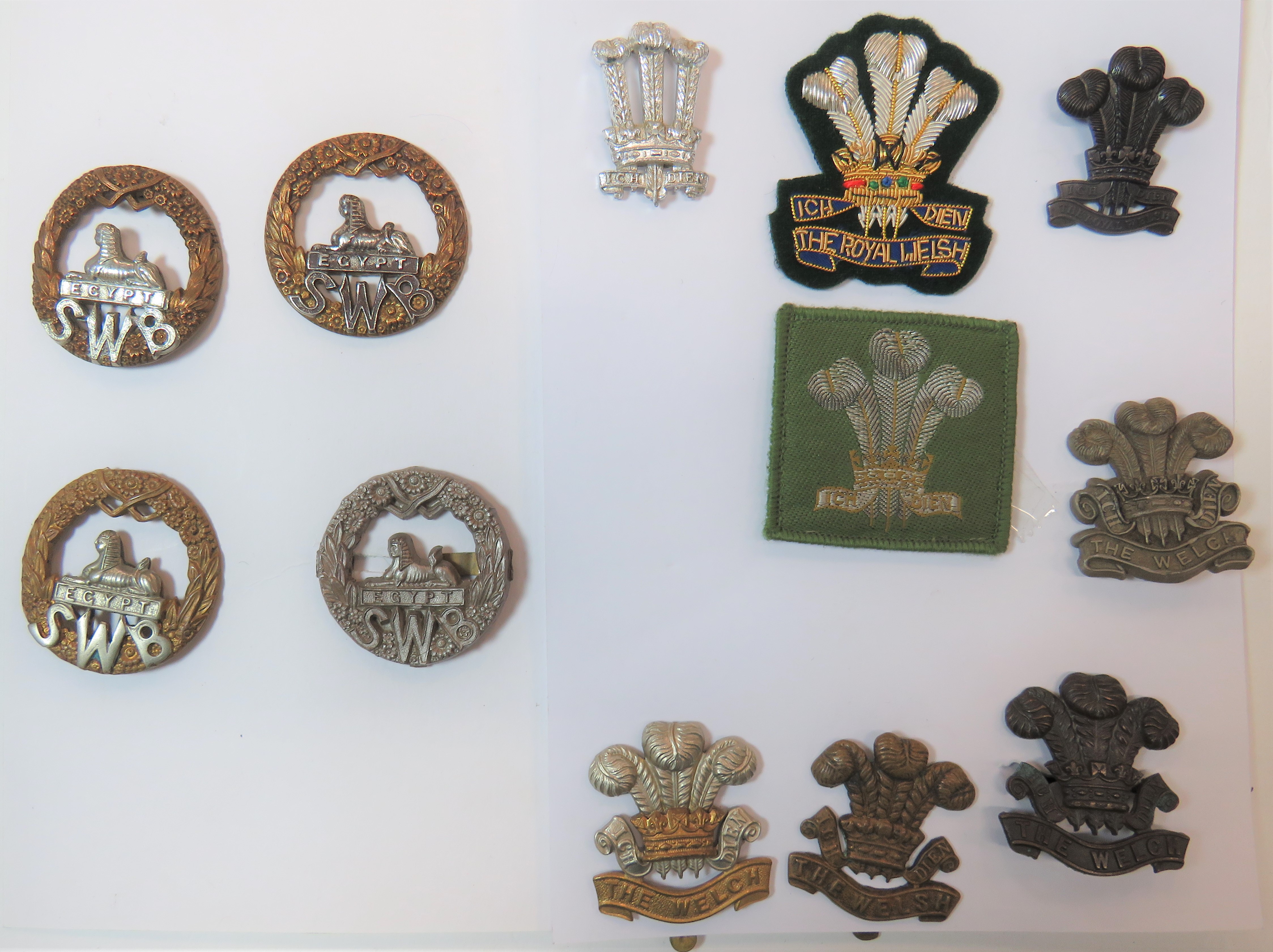 Welsh Orientated Cap Badges including WW2 plastic economy SWB ... WW2 plastic economy The