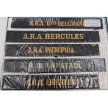 Selection of 127 American and South American Naval Cap Tallies including ARA AZOPARDO ... ARA GRAL