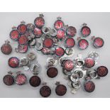 Quantity of County Of Bedford Special Constable Lapel Badges chrome and enamel, Kings crown County