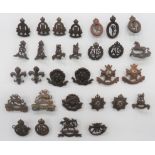 30 Officer Collar Badges bronzed examples include pair Manchester Regiment ... 2 x KC Notts &