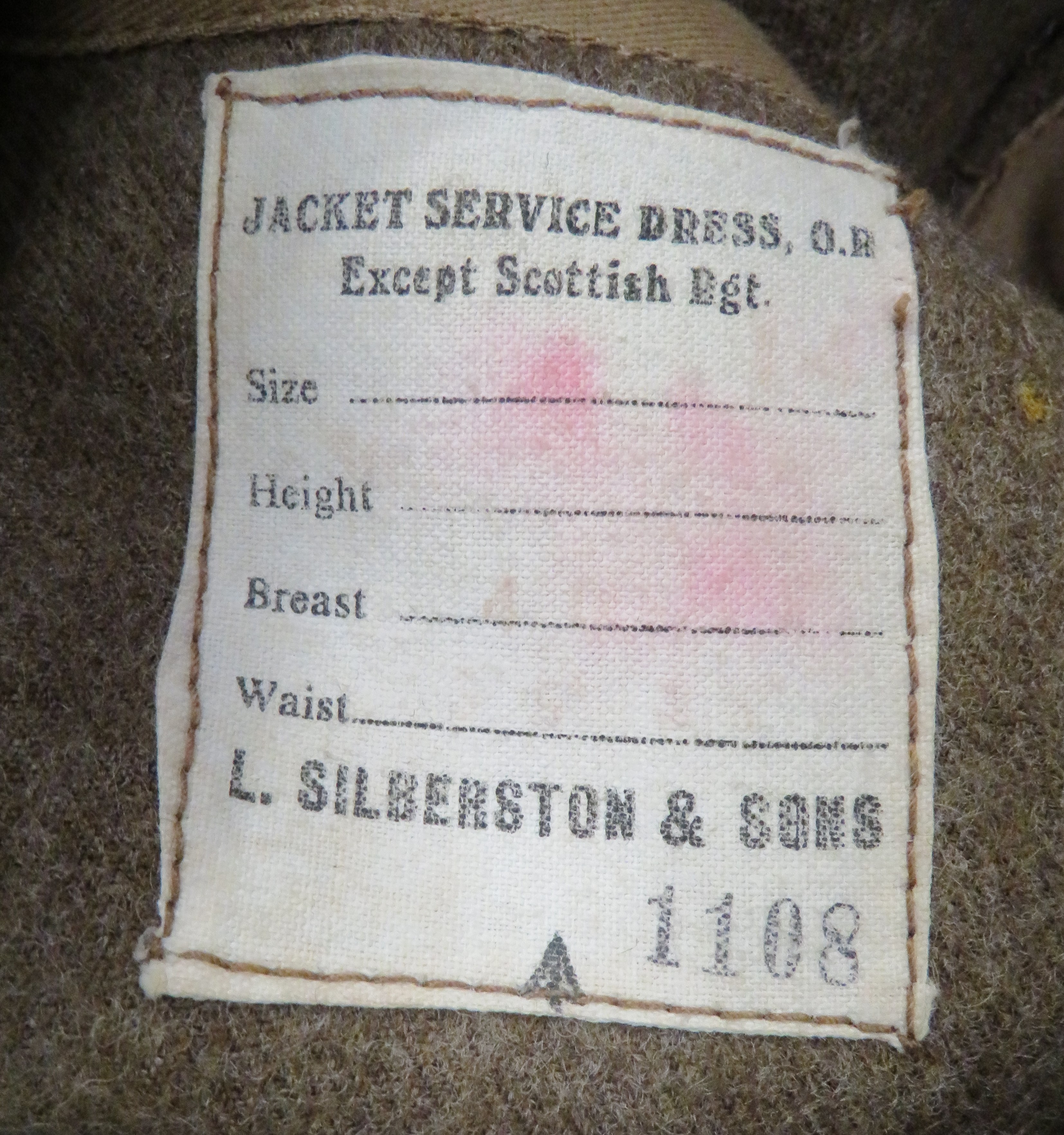 1922 Pattern Royal Artillery Other Ranks Service Dress Tunic khaki woollen, single breasted, turn - Image 2 of 2