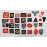 30 Infantry and Divisional Formation Badges including printed 4th Div ... Leather and felt 1st