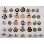 35 Royal Air Force Cap Badges including brass KC Warrant Officer ... Gilt QC Warrant Officer ...