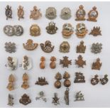 40 Infantry & Corps Collar Badges including bi-metal Kings ... Brass KSLI ... White metal KC HLI ...