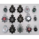 15 Post 1953 Police Constabulary Helmet Plates plated and enamel QC examples include West