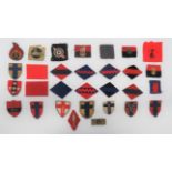 30 HQ and Canadian Formation Badges including bullion embroidery War Office ... Printed KC War