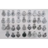 35 Post 1953 Police Constabulary Cap Badges plated Queens crown examples including Norfolk Joint