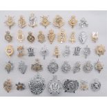 40 Anodised Cap Badges including QC 9/12 Lancers ... QC Leicestershire & Derbyshire Yeomanry ...