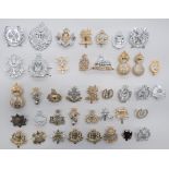 40 Anodised Cap Badges including QC Royal Marines ... QC Royal Military Police ... Royal Scots ... A