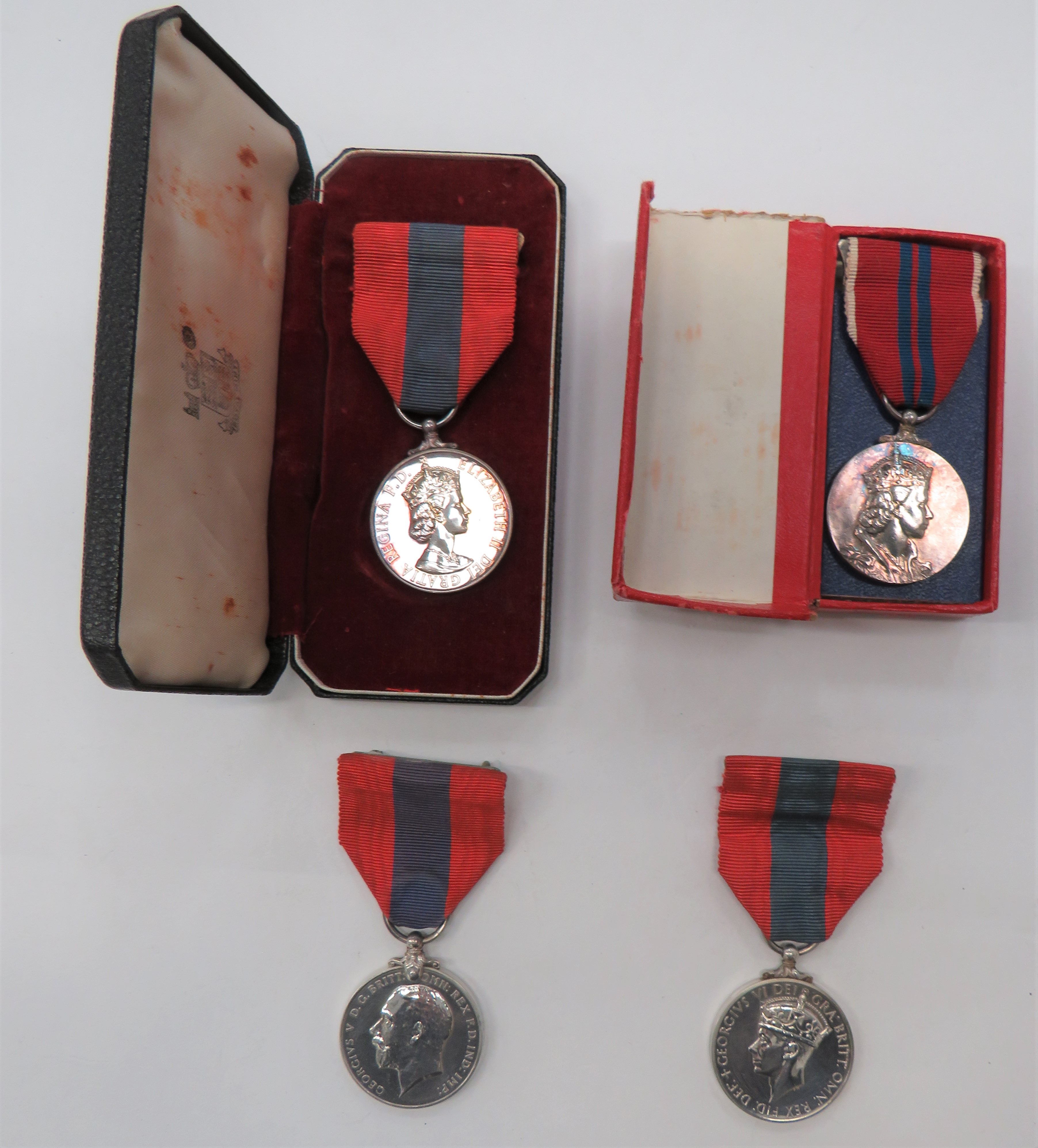 3 x Imperial Service Medals consisting George V example named "Thomas John Hulks" ... George VI