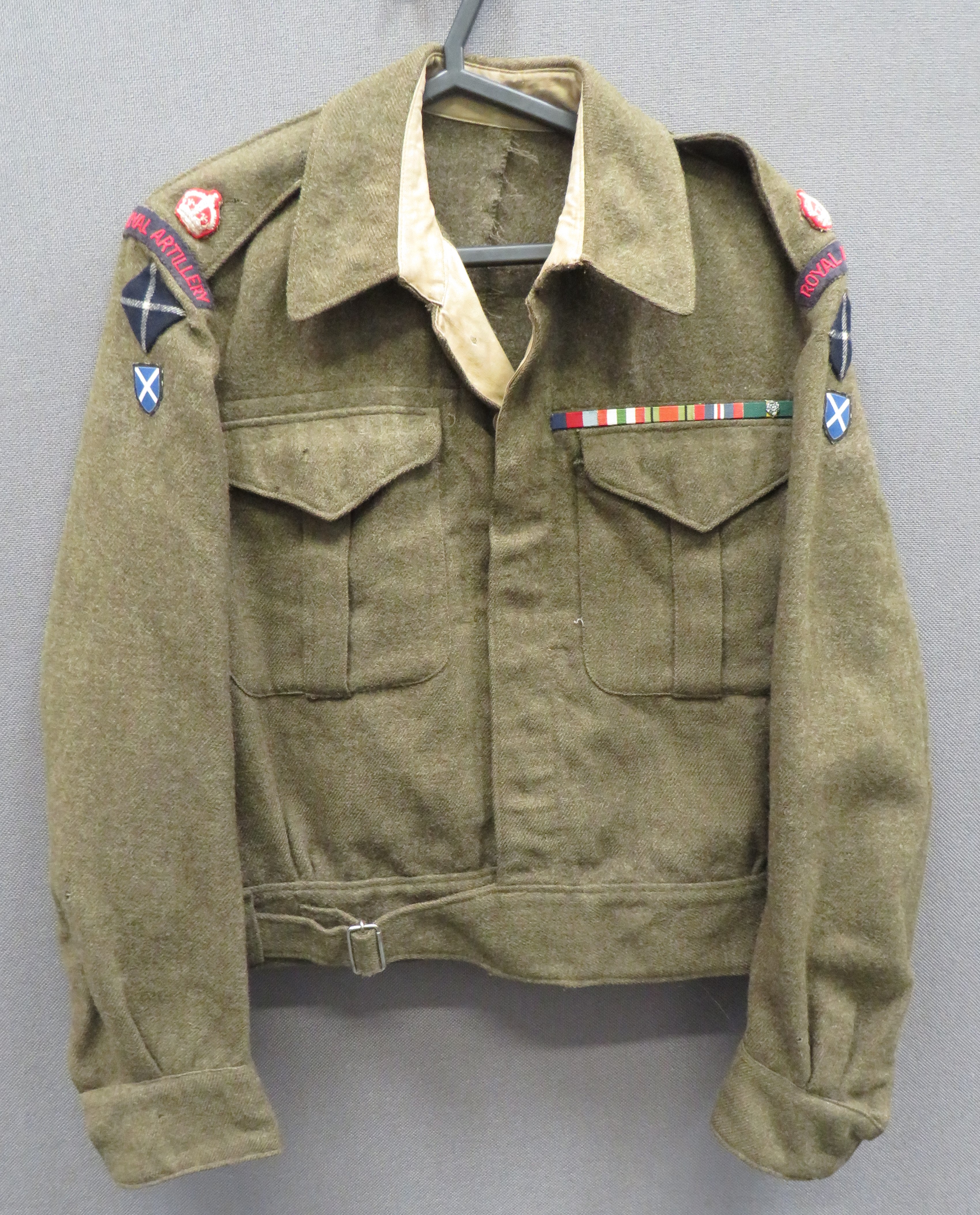 Canadian 1937 Pattern Royal Artillery 52nd Div Battledress Jacket khaki green woollen, single