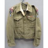 Canadian 1937 Pattern Royal Artillery 52nd Div Battledress Jacket khaki green woollen, single