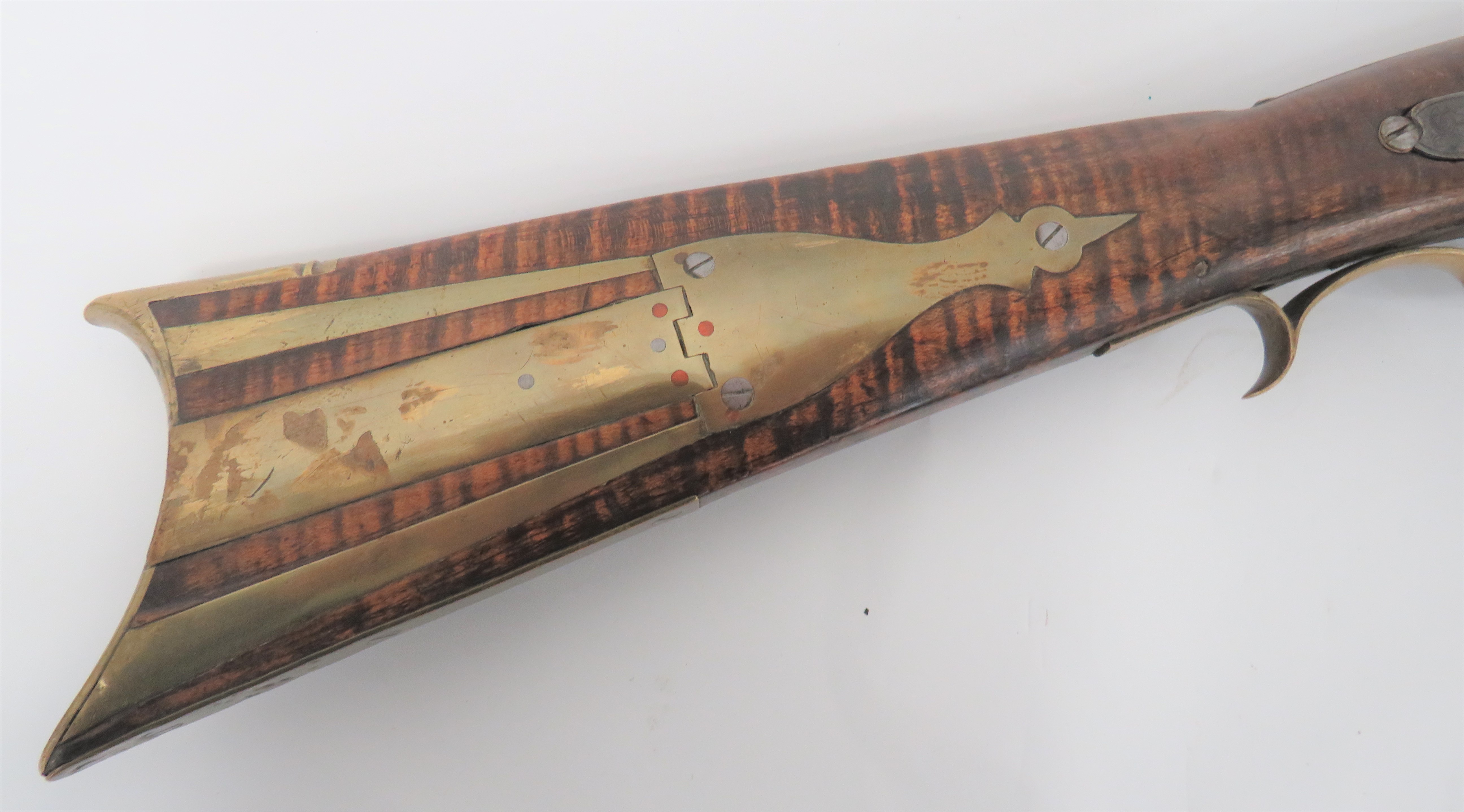 Rare American Plains Double Barrel Over and Under Percussion Rifle 80 bore, 36 1/2 inch, browned, - Image 3 of 7