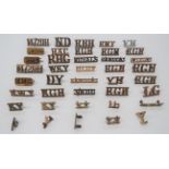 40 x Yeomanry & Cavalry Brass Shoulder Titles including ND ... RWY ... DLOY ... W DGNS ... WKY ...