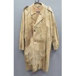 WW1/WW2 Period Trench Coat khaki waterproof cotton, single breasted, long coat.  Slash open top