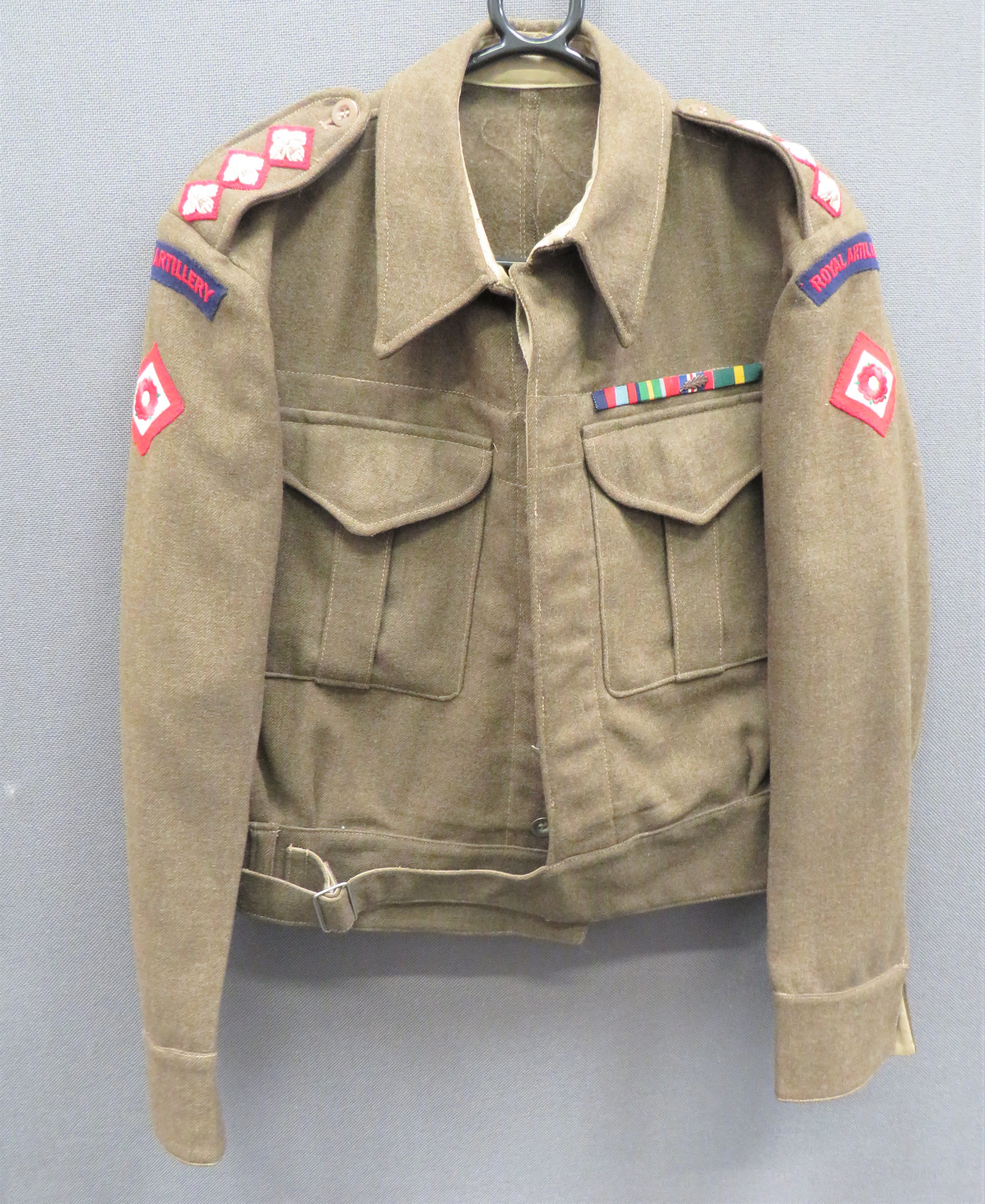 Royal Artillery 1937 Pattern New Zealand Made Battledress Jacket khaki woollen, single breasted,