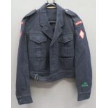 Mixed Service Organisation 1st Corps Battledress Jacket dark blue woollen, single breasted, open