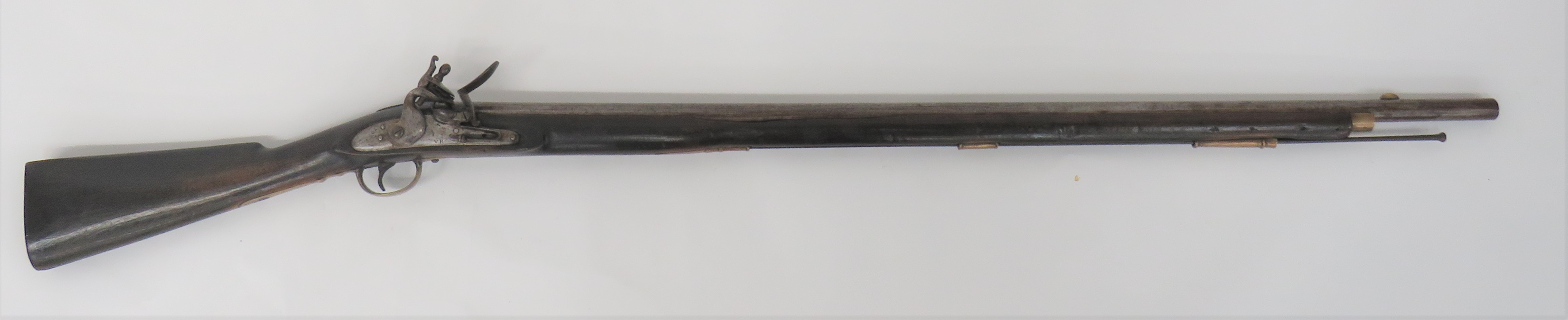 Early 19th Century Military Trade Flintlock Musket 42 1/4 inch, .750 musket, smooth bore barrel.