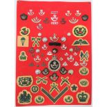 57 Items Of Insignia For Somerset And Cornwall Light Infantry  display board with good tabulated