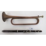 Military Issue Flute By Potters turned, three section flute with white metal keys.  Body with