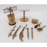 Selection Of 10 Various Trench Art consisting German shell dated 1917, set on a wooden base ...