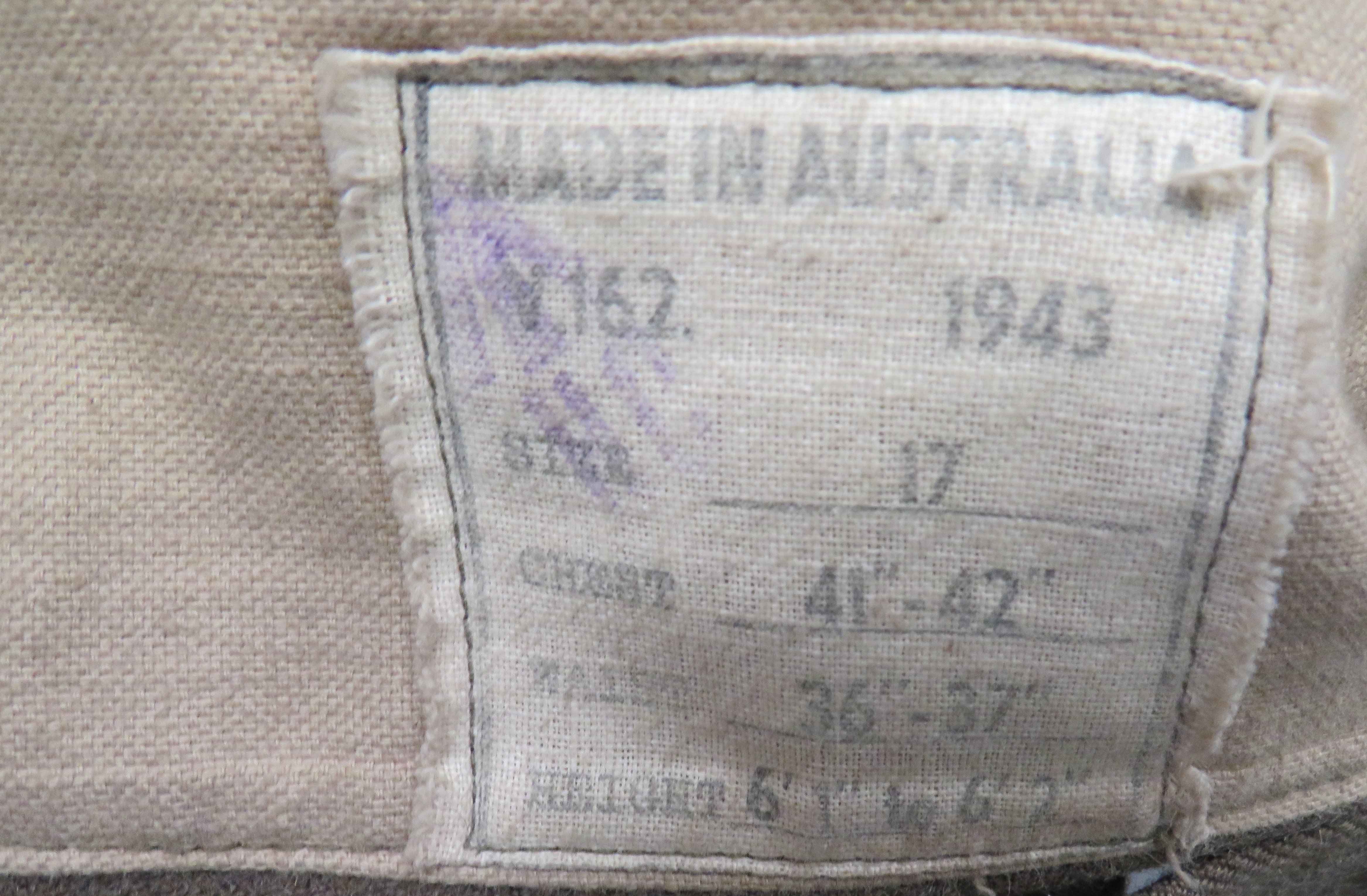 WW2 Australian Made Battledress Jacket And Trousers 78th Inf Div consisting khaki green, open - Image 2 of 2