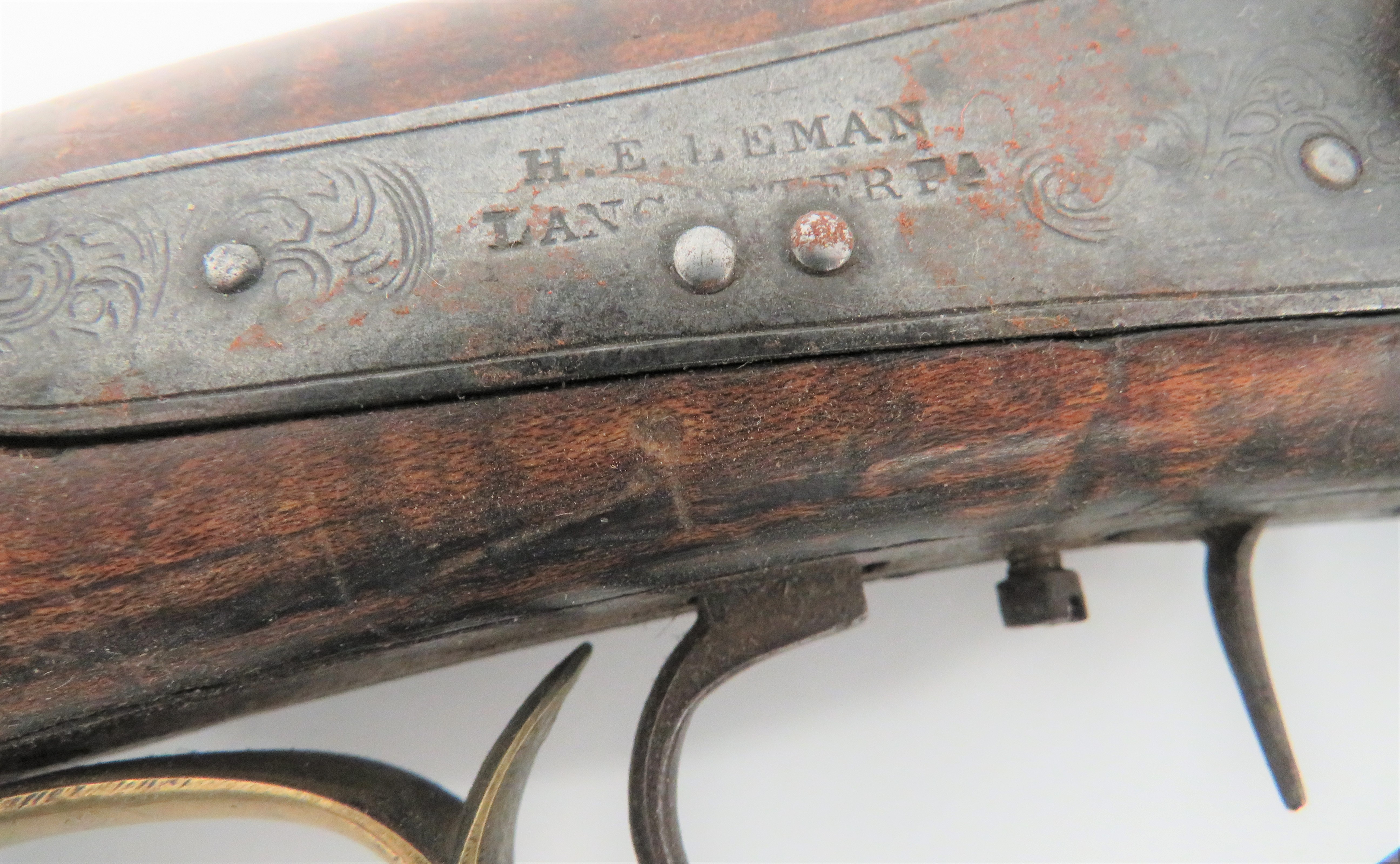 Rare American Plains Double Barrel Over and Under Percussion Rifle 80 bore, 36 1/2 inch, browned, - Image 5 of 7