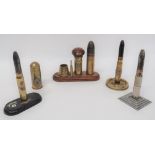 Five Various Trench Art Shells Including Lighters consisting 20 mm case with removable shell showing