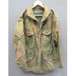 1943 Dated Airborne Dennison Smock green, brown and tan, half zip front smock.  Patch chest and