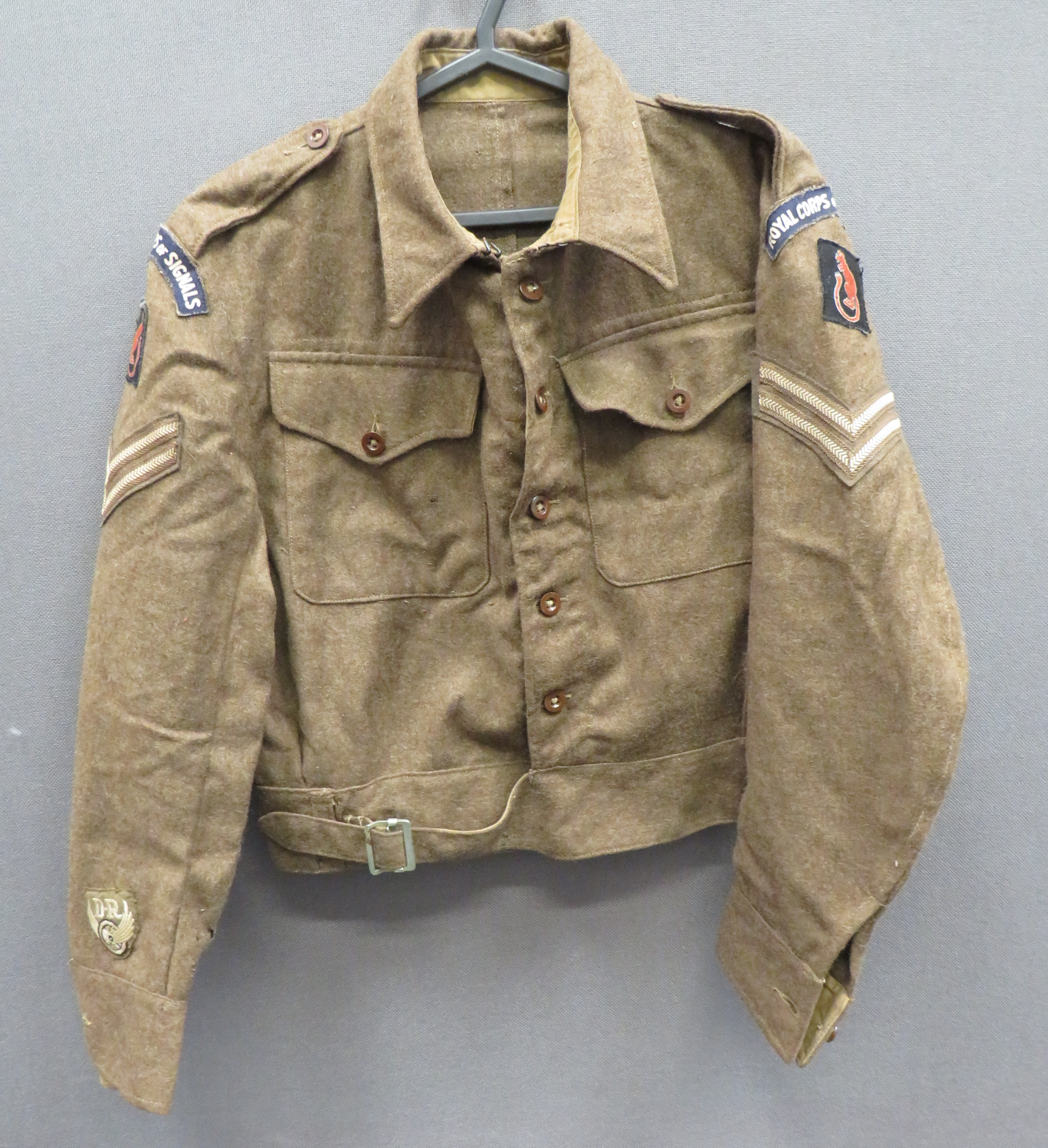 1940 Pattern Battledress Jacket Royal Corps Of Signals 7th Armoured khaki woollen, single