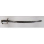 Early 19th Century Royal Navy Fighting Sword 27 1/2 inch, single edged, slightly curved blade with