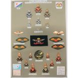 23 Items Of Insignia For Lesotho Post 1966 Air Force display board with good tabulated display of