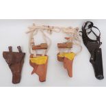 Four Various Automatic Pistol Holsters including 2 x East German auto holsters in brown leather with