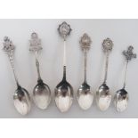 6 x Silver Regimental Teaspoons all with regimental badges to the handle top consisting East