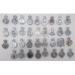 35 x Post 1953 Police Constabulary Cap Badges chrome plated, QC examples include Cumbria