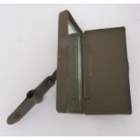 WW1 Period Bayonet Field Trench Mirror green painted, rectangular box with hinged lid.  Interior