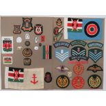 36 Items Of Insignia For Kenya Airforce and Various Services two display boards with good