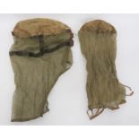 WW2 British Tropical Mosquito Cover Net khaki tan cotton, helmet crown cover with lower fixed