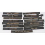 15 x Various Naval Cap Tallies including Royal Naval Division ... RNVR London (central crowned