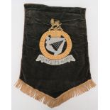 Queens Royal Irish Hussars Band Drape green velvet front with gilt cord edging and lower fringe.