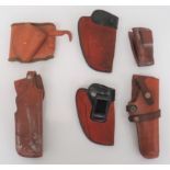 Six Various Holsters including 2 x brown suede and leather, S & W 10 clip on belt holsters ... 2 x