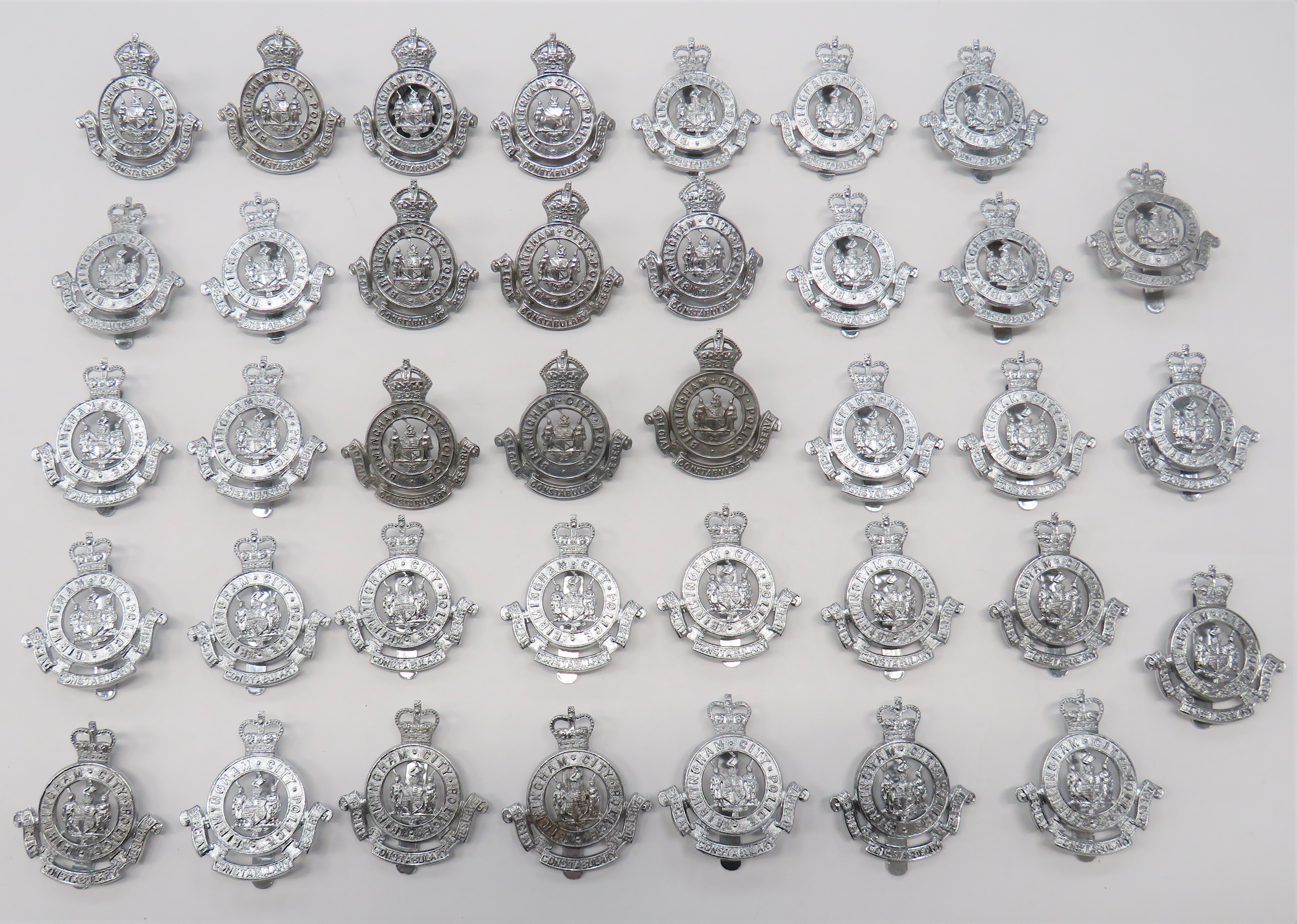 38 x Birmingham City Police Special Constabulary Reserve chrome, KC badge with lower triple scroll.