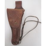 Colt 1911 Auto Pistol Leather Holster brown leather holster.  Top flap stamped with large US.