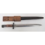 M1888 Commercial Enfield Bayonet 12 inch, double edged blade.  Unmarked forte.  Steel muzzle ring,